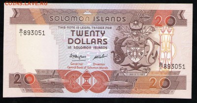 СОЛОМОНОВЫ ОСТРОВА 20 ДОЛЛАРОВ 1986 UNC - 1 001