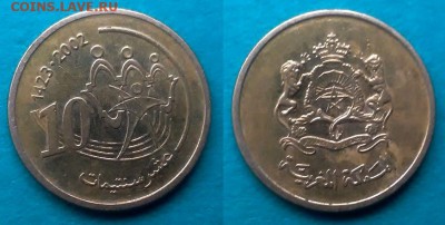 Марокко - 10 сантимов 2002 года до 3.12 - марокко 10 сантимов 2002 года