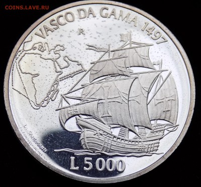 Сан Марино 5000 лир 1997 года Корабль Васко да Гамма - DSCN3299.JPG