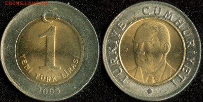 Турция 1 лира 2005 до 22:00мск 05.12.18 - Турция 1 лира 2005