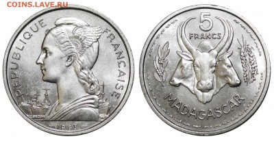 Французские колонии - 5 франков 1953