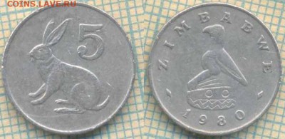 Зимбабве 5 центов 1980 г. , до 03.12.2018 г. 22.00 по Москве - Зимбабве 5 центов 1980  4632