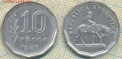 Аргентина 10 песо 1963 г. . до 04.12.2018 г. 22.00 по Москве - Аргентина 10 песо 1963  4638