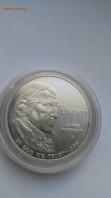 Монеты США 1 доллар 1993 год. Джеймс Мэдисон. Серебро - PHOTO_20170114_142239