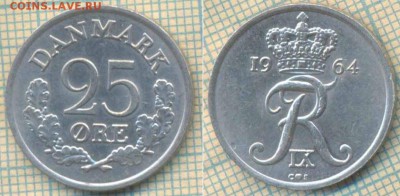 Дания 25 эре 1964 г., до 04.12.2018 г. 22.00 по Москве - Дания 25 эре 1964 4652