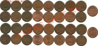 2 пенни 1938-67 (17шт) - до 21-00мск 26.05 - hp-GB