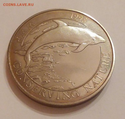 Крона Шайба Фолклендские острова 50 пенсов 1998 Дельфин WWF - krona_shajba_folklendskie_ostrova_50_pensov_1998_delfin_wwf_sokhranim_prirodu_folklendy_fauna