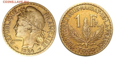 Французские колонии - Французское Того - 1 франк 1924 (копия)