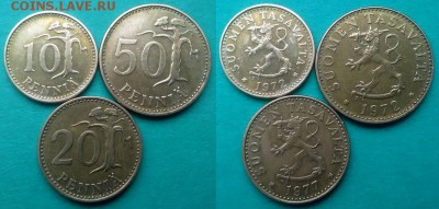 Финляндия - 10, 20 и 50 пенни до 6.12 - финляндия 3 монеты