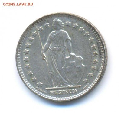 Ag. Швейцария 1 франк 1960 . до 7.12 22:00 - 7