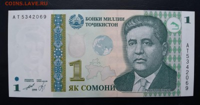 ТАДЖИКИСТАН 1 сомони 1999г., ДО 06.12. - ТАДЖИКИСТАН 1 сомони 1999г., А.