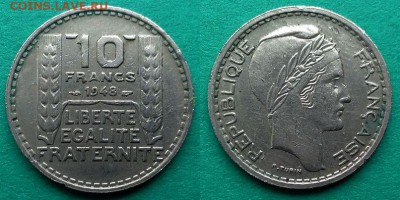 Франция - 10 франков 1948 года до 9.12 - франция 10 франков 1948 года