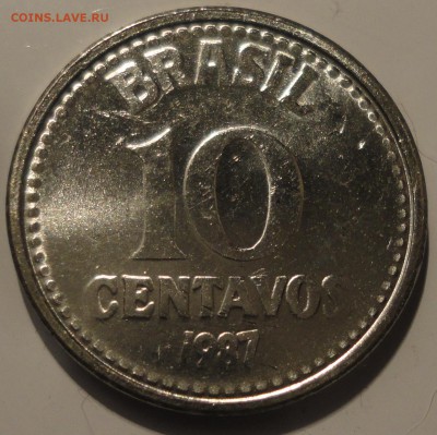 С 1 рубля UNC 10 центавос 1987 г., Бразилия, до 22:00 8.12. - Бразилия 10 центавос 1987-1.JPG