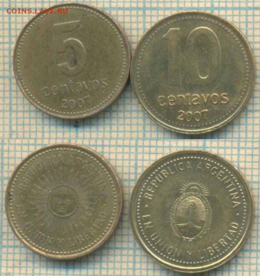 Аргентина 5,10 сентаво 2007 г., до 10.12.2018 г. 22.00 по Мо - Аргентина 5 10 сентаво  2007  4107