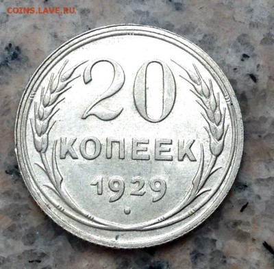 20 копеек 1929 года Перепутка Буквы  С в СССР  округлой форм - image