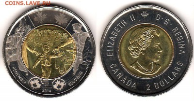 Канада 2 доллара 2014 75 лет начала 2й Мировой войны - 4
