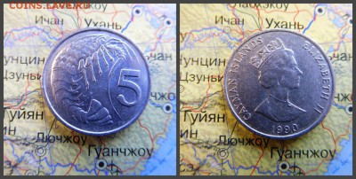 Каймановы острова 5 центов, 1990 - 8