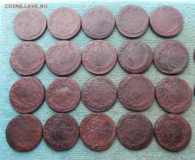 Полная погодовка пятаков Екатерины 2, 1763-1796 ЕМ, цена фик - pog1-34-1