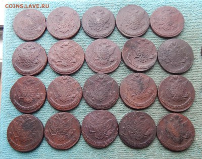 Полная погодовка пятаков Екатерины 2, 1763-1796 ЕМ, цена фик - pog1-34-2