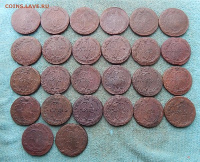 Погодовка пятаков Екатерины 2 1763-1788 ЕМ, цена фикс - pog1-26-1