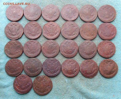 Погодовка пятаков Екатерины 2 1763-1788 ЕМ, цена фикс - pog1-26-2
