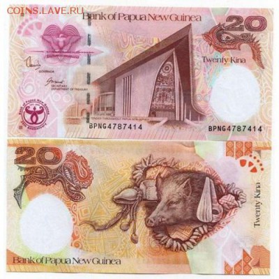 Папуа - Новая Гвинея банкнота 20 кина 2008 год Пресс UNC - 75 руб - ng1