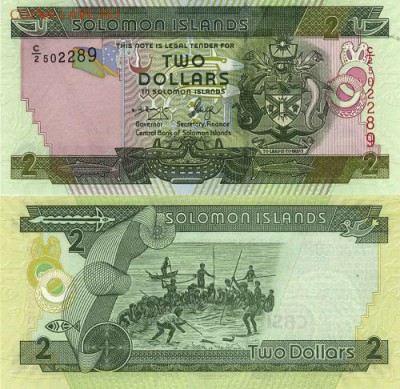 Соломоновы острова 2 доллара Пресс UNC - 105 руб - 1