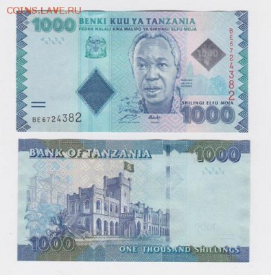 Танзания 1000 шиллингов 2010 год Пресс UNC - 65 руб - 10002010