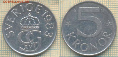 Швеция 5 крон 1983 г., до 13.12.2018 г. 22.00 по Москве - Швеция 5 крон 1983 4733