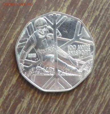 АВСТРИЯ - 5 е 100 ЛЕТ ГОРНОЛЫЖНОМУ СПОРТУ до 14.12, 22.00 - Австрия 5 евро Горнолыжник