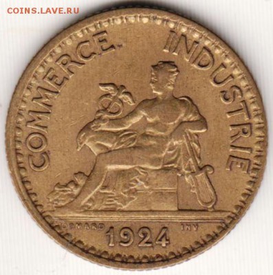 Франция 1 франк 1924 г. до 24.00 15.12.18 г. - 003