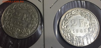 2 франка,Швейцария,2шт.1958-63г.,до 12.12.18г. 22:10 мск - 3EBDDC2A-A5F6-40D9-8A8E-F80605E9C127