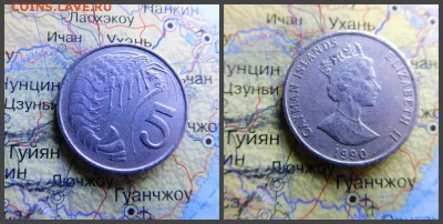 Каймановы острова 5 центов, 1990 - 15