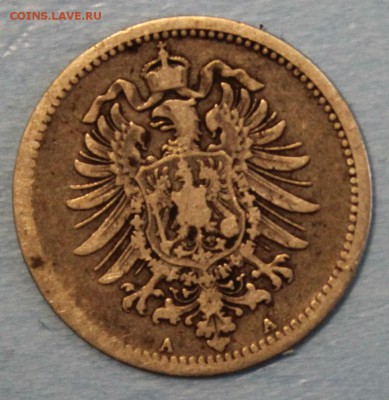 С РУБ.КАЙЗЕРРЕЙХ 20 пфеннигов 1874г."А" до 17.12 в 22-00 - IMG_5587.JPG