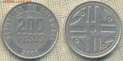 Колумбия 200 песо 2008 г., до 17.12.2018 г. 22.00 по Москве - Колумбия 200 песо 2008  4764