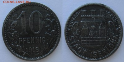 Нотгельды Германии. Обзорная тема. - 10 пф. Изерлон.JPG