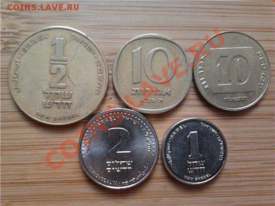 Израиль, подборка из 5 монет, до 03.06.2011г, 22-00 мск - Израиль