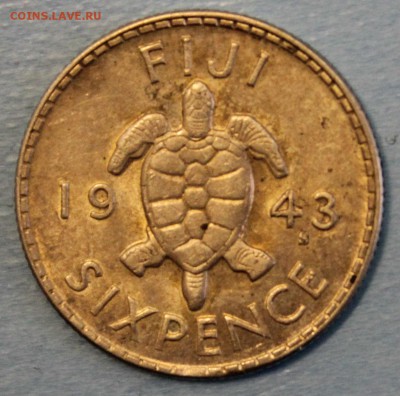 С РУБ.БРИТ.ФИДЖИ 6 пенсов 1943г. ЧЕРЕПАХА UNC  до 18.12 в 22 - IMG_5585.JPG