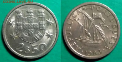 Португалия - 2,5 эскудо 1983 года до 18.12 - португалия 2.5 эскудо 1983 года