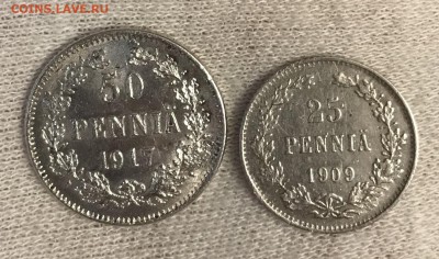 25 пенни 1909г и 50 пенни 1917 г До 17.12.2018 22.00 по МСК - 59B95FE5-0418-4C94-9953-D2BEBB79027D