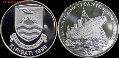 КИРИБАТИ 2 доллара 1998г Гибель "Титаник" - кирибати%202%20$%201998