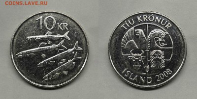 Исландия 10 крон 2008г - Исландия 10 крон