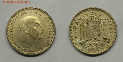 Испания 1 песета 1966г - Испания 1 песета