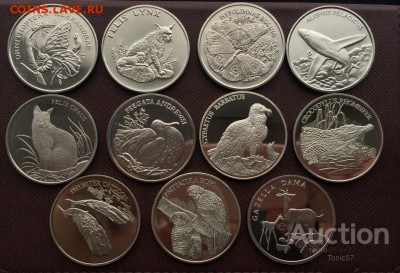 монеты с животными в обмен на разное - zhetony_30_let_fondu_dikoj_prirody_wwf_krona_shajba_raznye_10_shtuk %281%29
