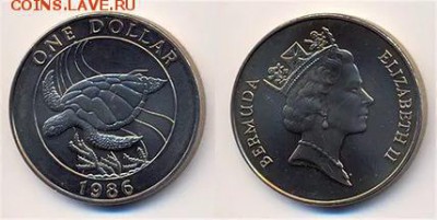монеты с животными в обмен на разное - krona_shajba_bermudy_1_dollar_1986_cherepakha_fauna
