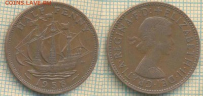 Великобритания полпенни 1958 г., до 20.12.2018 г. 22.00 по М - Великобритания полпенни 1958  4774