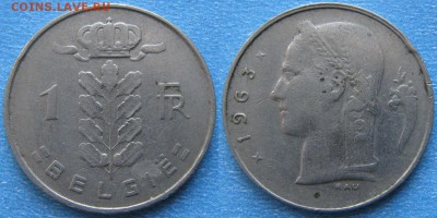 33.Ходячка Бельгии 1875-1997 - 33.14. -Бельгия 1 франк 1963    8619