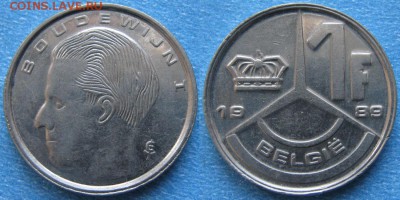 33.Ходячка Бельгии 1875-1997 - 33.18. -Бельгия 1 франк 1989    8629