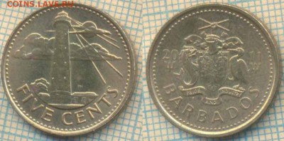 Барбадос 5 центов 2011 г., до 21.12.2018 г. 22.00 по Москве - Барбадос 5 центов 2011  4793