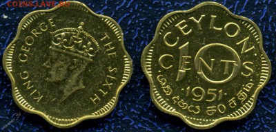 Цейлон 10 центов 1951  Proof ? - 33059595